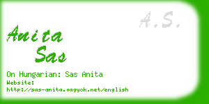 anita sas business card